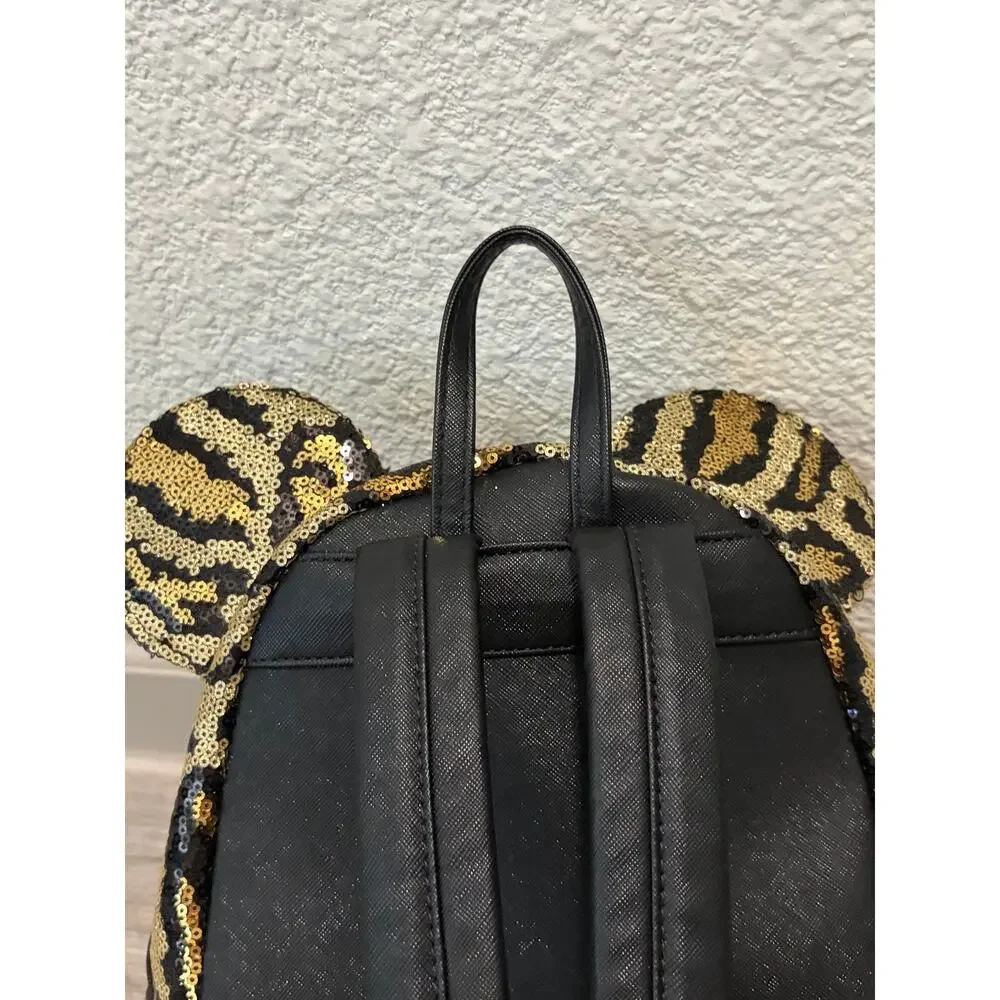 NEW Disney Loungefly Backpack Animal Kingdom Minnie Mouse Leopard Print Bag